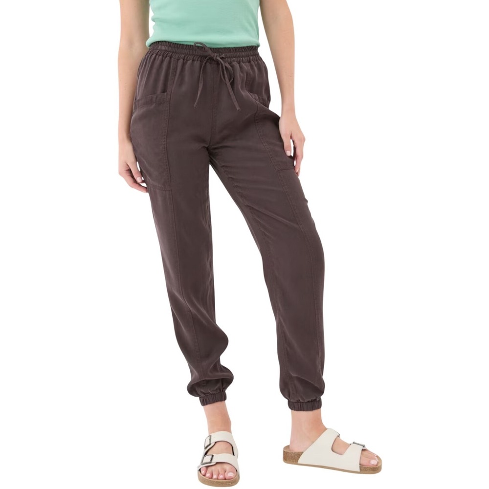 FatFace Lyme Lyocell Jogger Pants Size 10 Brown Boho Casual Lounge‎ Buttery Soft